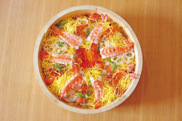 ちらし寿司・巻き寿司・手巻き寿司の糖質
